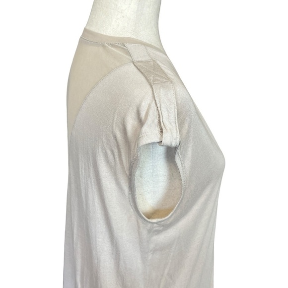 BCBGMaxAzria Eniko Hi Low Sheer Back Sleeveless Tee. Light Stone Size S #1359 - Picture 5 of 7